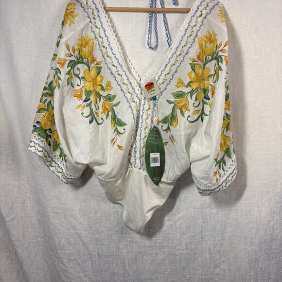 Farm Rio Sicily Dolman Sleeve Bodysuit, NWT, Medium - Picture 3 of 15